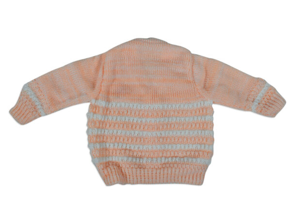 New Born Knitted Sweater With Cap & Booties - Orange-16414