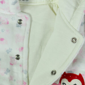 Baby Quilted Hooded Romper For Winter - White-16225