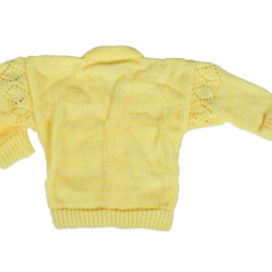 New Born Knitted Sweater With Cap, Mittens & Long Booties - Yellow-16396