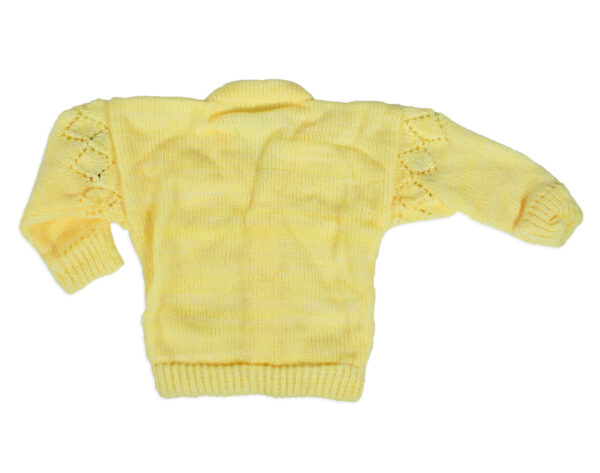 New Born Knitted Sweater With Cap, Mittens & Long Booties - Yellow-16396