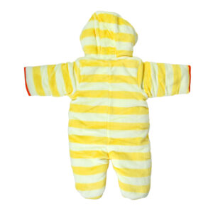 Baby Quilted Hooded Romper For Winter - Yellow-16364