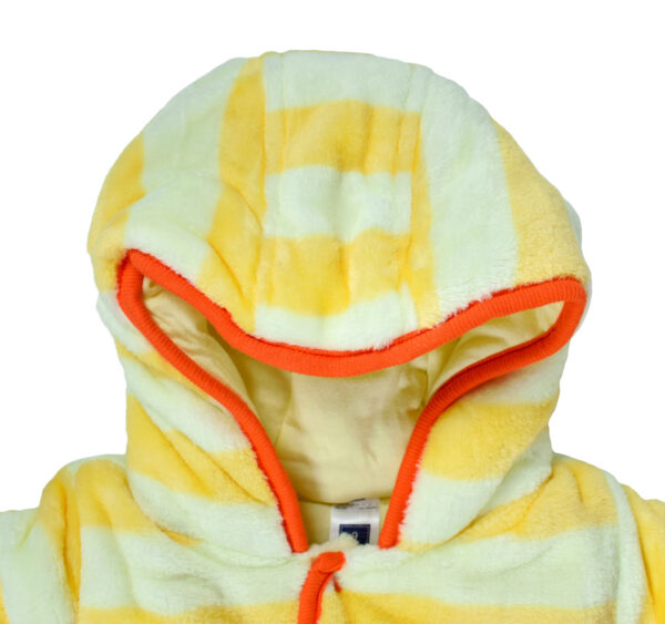 Baby Quilted Hooded Romper For Winter - Yellow-16363