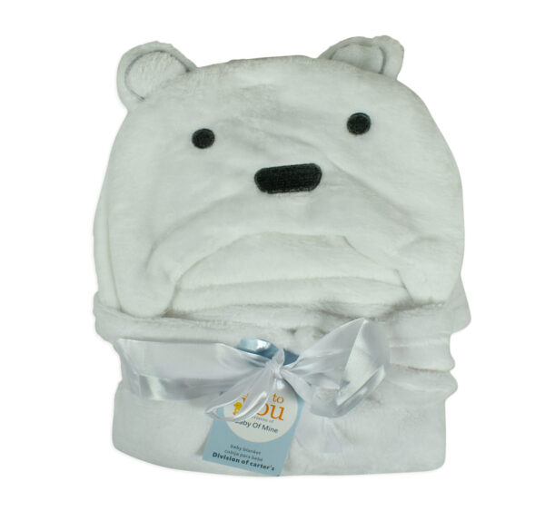 Baby Soft Hooded Blanket - White-0