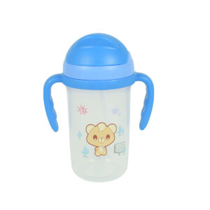 Soft Straw Sipper With Handle 350ml - Blue-0