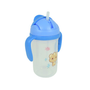 Soft Straw Sipper With Handle 350ml - Blue-15728