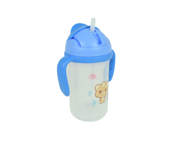 Soft Straw Sipper With Handle 350ml - Blue-15728