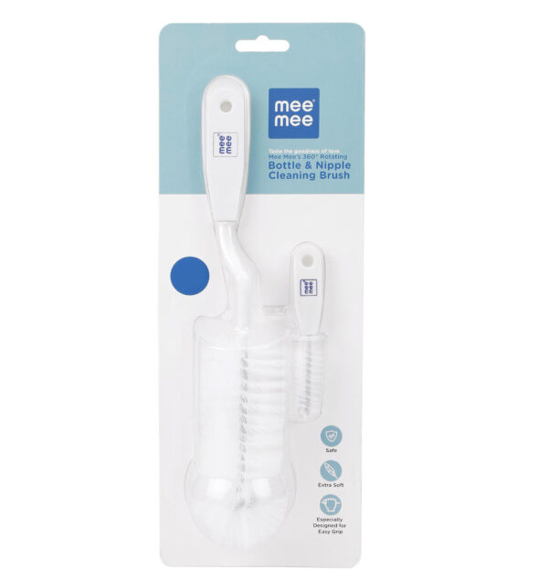 Mee Mee Bottle & Nipple Cleaning Brush - White-0