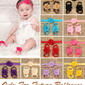 Socks & Headband Baby Barefoot - Pink-17255