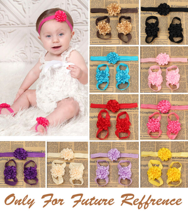 Socks & Headband Baby Barefoot - Pink-17255