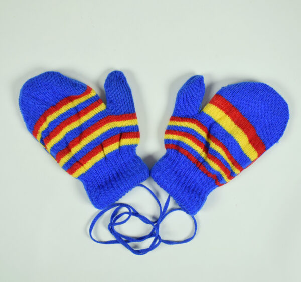 Knitted Woolen Hand Gloves, Mittens - Blue-0