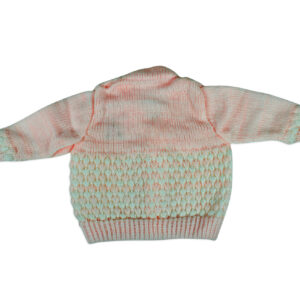 New Born Knitted Sweater With Cap & Booties - Pink-16653