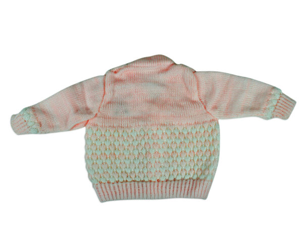 New Born Knitted Sweater With Cap & Booties - Pink-16653