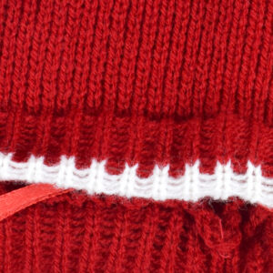 New Born Knitted Sweater With Cap & Booties - Red/White-16691