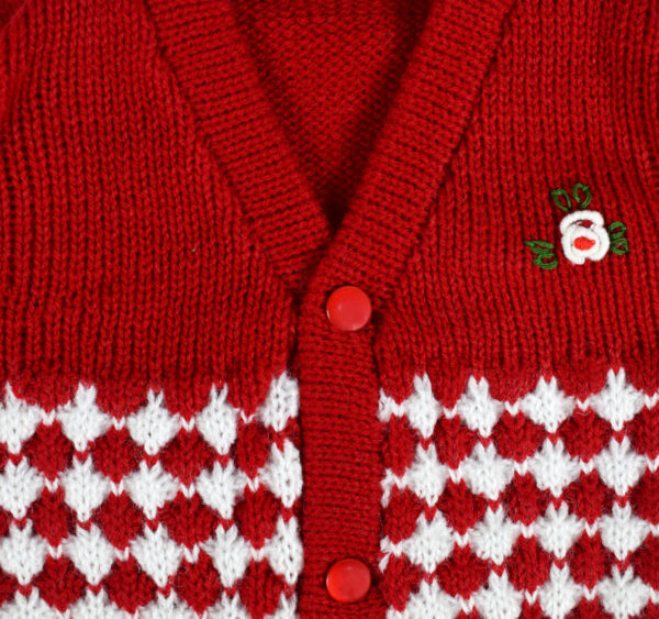 New Born Knitted Sweater With Cap & Booties - Red-16710