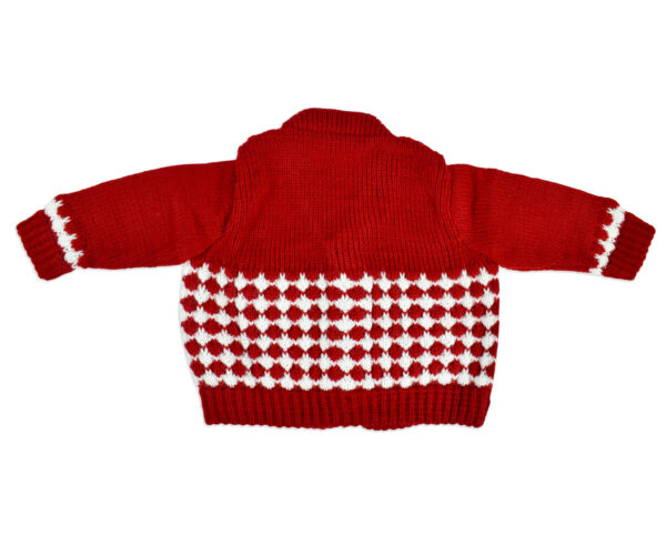 New Born Knitted Sweater With Cap & Booties - Red-16712