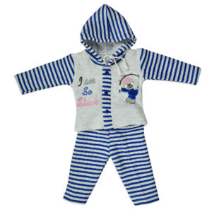 Little Darling Top & Bottom Winter Set - Blue/Grey-0