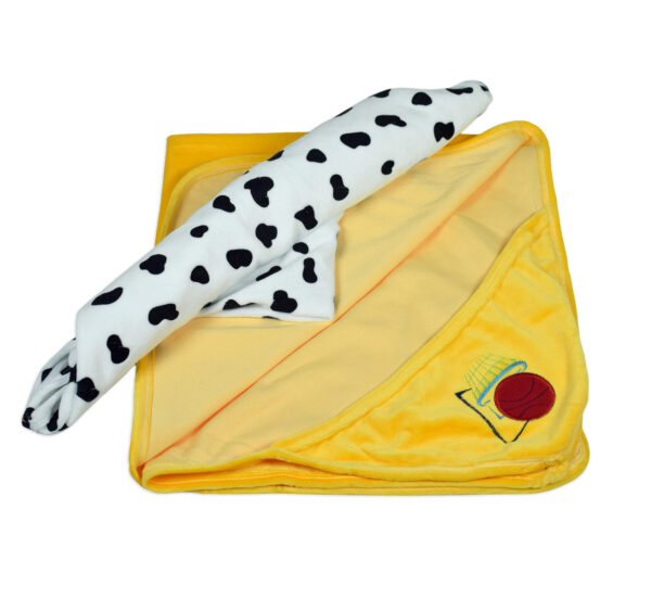 Baby Soft Swaddle Blankets Pack Of 2 - White/Yellow-16627