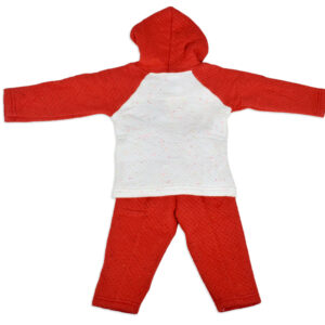 Little Darling Hooded Top & Bottom Winter Set - Red-16591