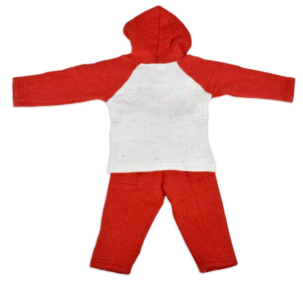 Little Darling Hooded Top & Bottom Winter Set - Red-16591