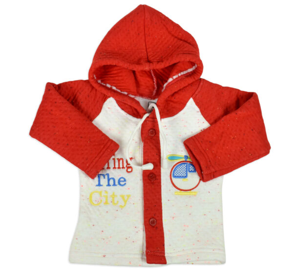 Little Darling Hooded Top & Bottom Winter Set - Red-16593