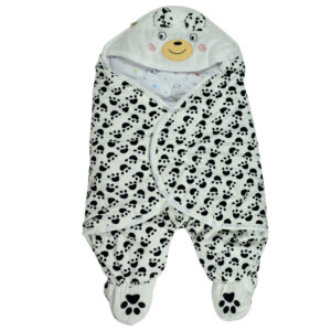 Baby Warm Quilted Wrapper - Black/White-0