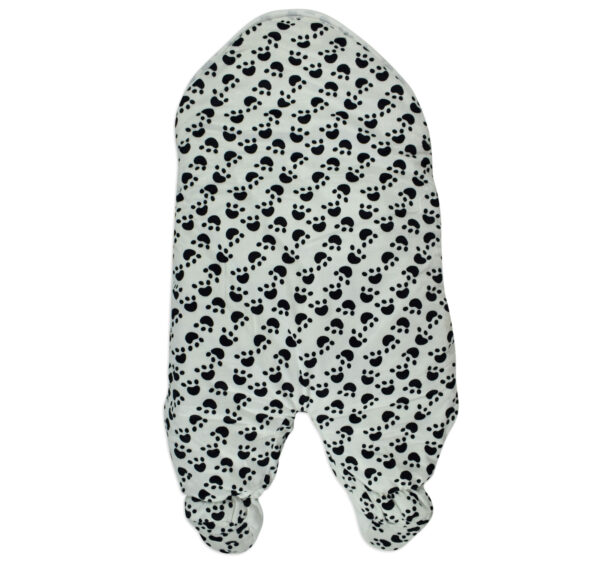 Baby Warm Quilted Wrapper - Black/White-16769