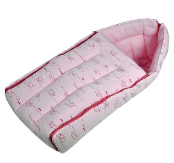 Babysworld Sleeping Bag ABC Print - Pink-0