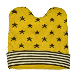 Baby Woolen Winter Cap (Star Print) - Yellow-16913