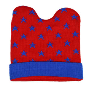 Baby Woolen Winter Cap (Star Print) - Red-17076