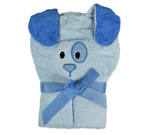 Baby Hooded Towel (Dog Character) - Sky Blue-0