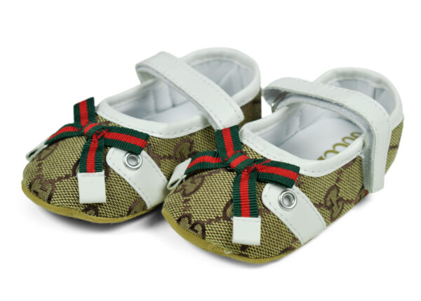 Belly Style Baby Booties - Green/White-0