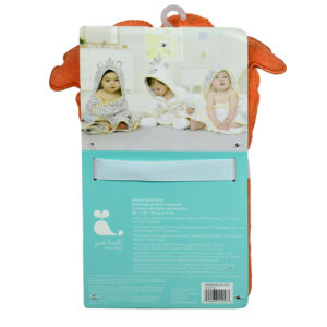 Baby Hooded Bath Wrap Towel (Kekda) - Orange-17250