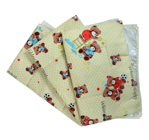 Changing Sheets Set Of 3 (Bear Print) - Yellow-0