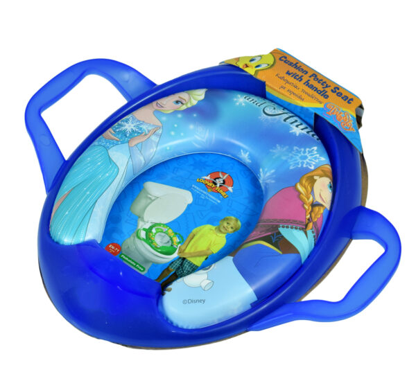 Cushioned Potty Training Seat With Handle (Anna) - Blue-17429