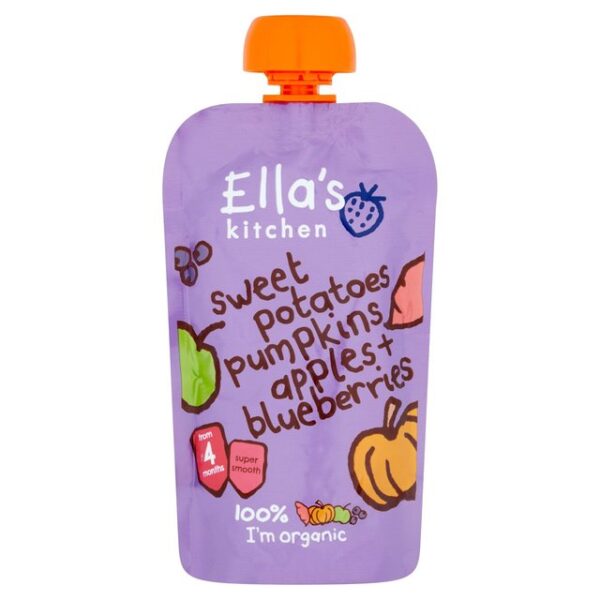 Ella's Kitchen Organic Sweet Potatoes, Pumpkins Apples + Blueberries (4M+) - 120gm-17990