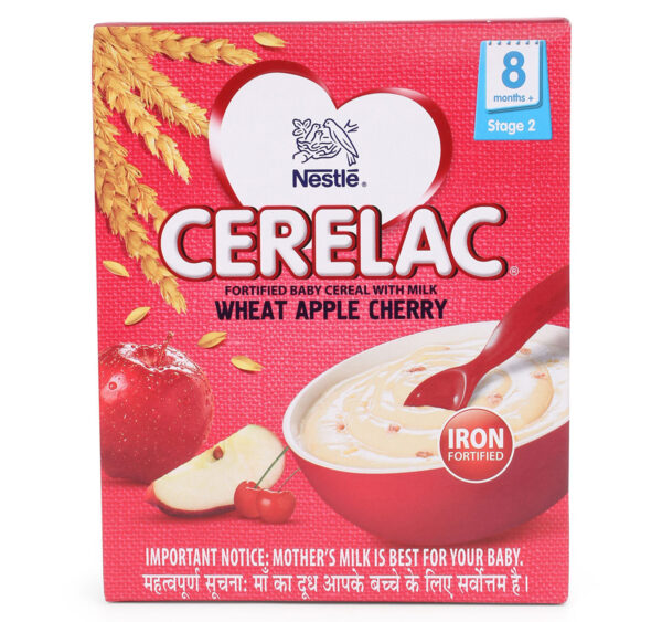 Nestle Cerelac Stage 2 Fortified Baby Cereal Wheat Apple Cherry - 300 gm-0