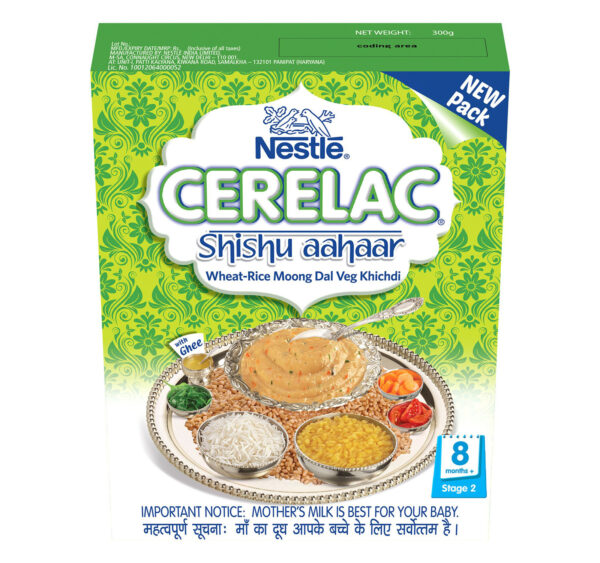 Nestle Cerelac Shishu Aahaar Wheat Rice Moong Dal Veg Khichidi (8m+) Stage 2 - 300 gm-18510