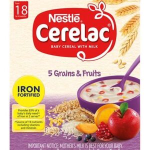 Nestle Cerelac Stage 5 Infant Cereal, 5 Grain and Fruits - 300g-0