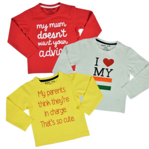 Baby Onli Love Slogan T-shirts (6-24 M) - Pack of 3-0