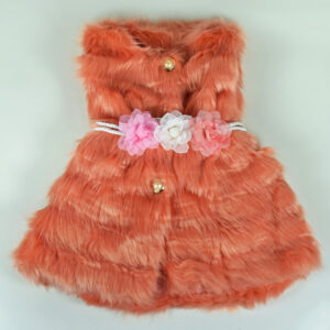 Baby Sleeveless Fur Jacket - Peach-0