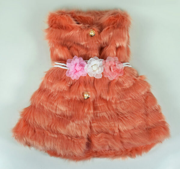 Baby Sleeveless Fur Jacket - Peach-0