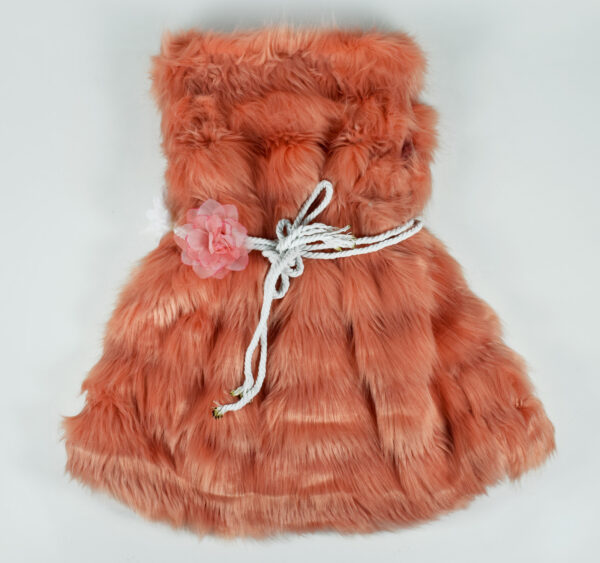 Baby Sleeveless Fur Jacket - Peach-17536