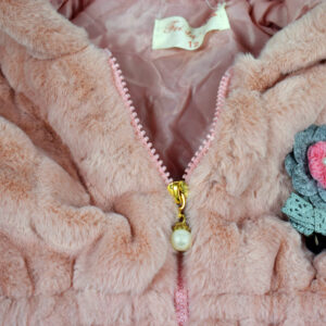 Toddler Hooded Fur Jacket for Winter - Peach-17548