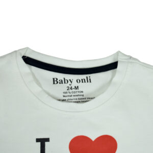 Baby Onli Funny Slogan T-shirt (6-24 M) "I Love My India" White-17656