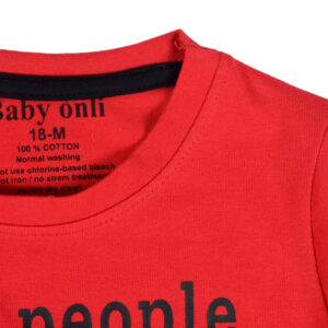 Baby Onli Funny Slogan T-shirt (6-24 M) "Some people dont believe in Super Heroes but they have never met MY DAD" (Red)-17689