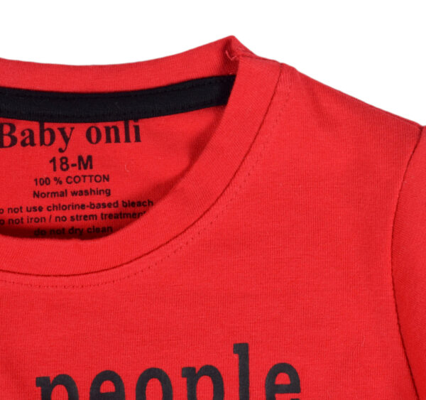 Baby Onli Funny Slogan T-shirt (6-24 M) "Some people dont believe in Super Heroes but they have never met MY DAD" (Red)-17689