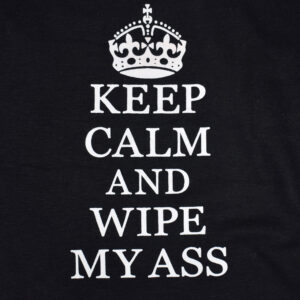 Baby Onli Funny Slogan T-shirt (6-24 M) "Keep calm & wipe my ass" (Black)-17719