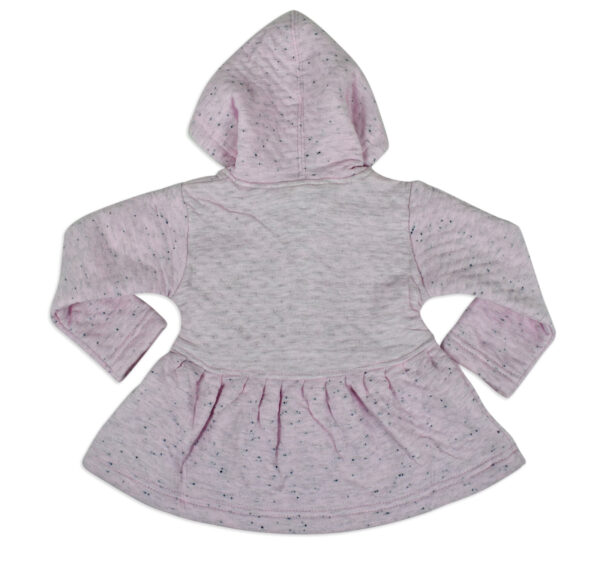 Little Darling Frock Style Hooded Top & Bottom Winter Set - Pink-17769