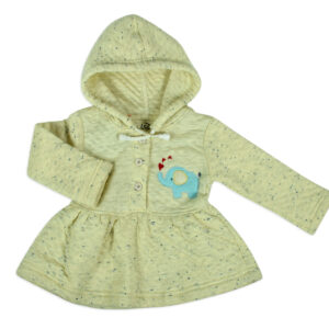 Little Darling Frock Style Hooded Top & Bottom Winter Set - Butter-17791