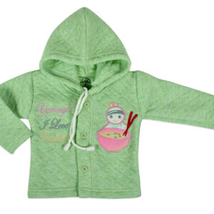 Little Darling Quilted Top & Bottom Hooded Winter Set - Green-17809